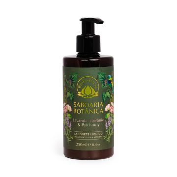 Sabonete Liquido Saboaria Botânica 250ml - Lavanda, Gerânio e Patchouly 